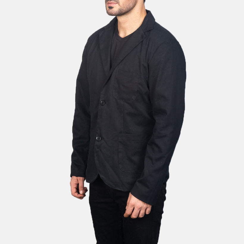 Borges Svartur Blazer fyrir karla