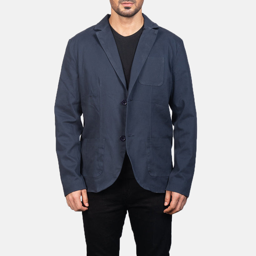 Borges Navy Blue Blazer fyrir karla