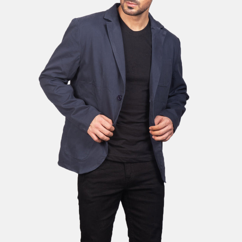 Borges Navy Blue Blazer fyrir karla