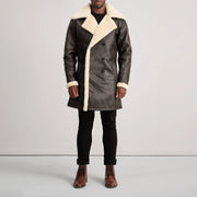 
Charles Leðursíðkápa Brúnn Shearling Leðursíðkápa fyrir Karla – alternate product view 3