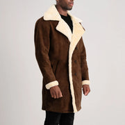 
Charles Leðursíðkápa Brúnn Shearling Leðursíðkápa fyrir Karla – alternate product view 2