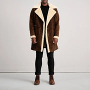 
Charles Leðursíðkápa Brúnn Shearling Leðursíðkápa fyrir Karla – alternate product view 3