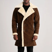 
Charles Leðursíðkápa Brúnn Shearling Leðursíðkápa fyrir Karla – alternate product view 4