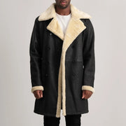 
Charles Leðursíðkápa Brúnn Shearling Leðursíðkápa fyrir Karla – alternate product view 1