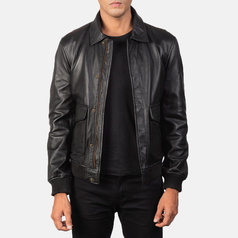 Men's Coffmen Brown Suede A2 Bomber Jacket in Brown Goatskin Suede - Front Profile View &amp; Tailored Silhouette | Buy Online
