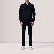 
Black Full-Grain leather Jacket - Að aftan með nákvæmri axlasniði og hreinum fald