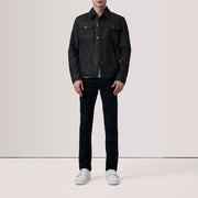 
Black Full-Grain leather Jacket - Að aftan með nákvæmri axlasniði og hreinum fald