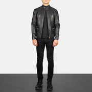 
Damian Grey Suede Biker Jacket - Hliðarsýn með vinnuvistfræðilegu ermasniði