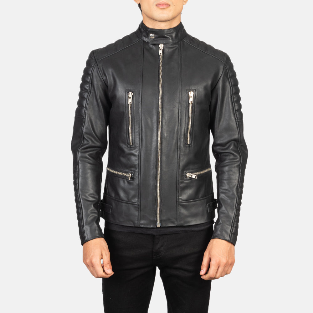 
Nærmynd of Band with Snap Button & Zipper Hardware on Damian Grey Suede Biker Jacket