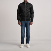 
Nærmynd of Varsity & Zipper Hardware on Danson Rimlaskorinn Svartur Varsity Leðurjakki fyrir Karla