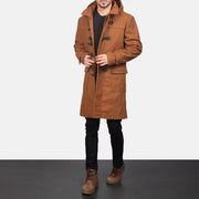 
Drake Khaki Wool Duffle Coat - Hliðarsýn með vinnuvistfræðilegu ermasniði