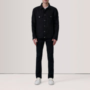 
Black Full-Grain leather Jacket - Að aftan með nákvæmri axlasniði og hreinum fald