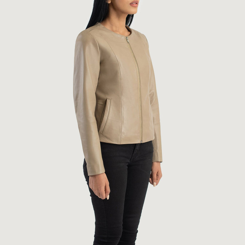 Elixir Collarless Leðurjakki fyrir Konur