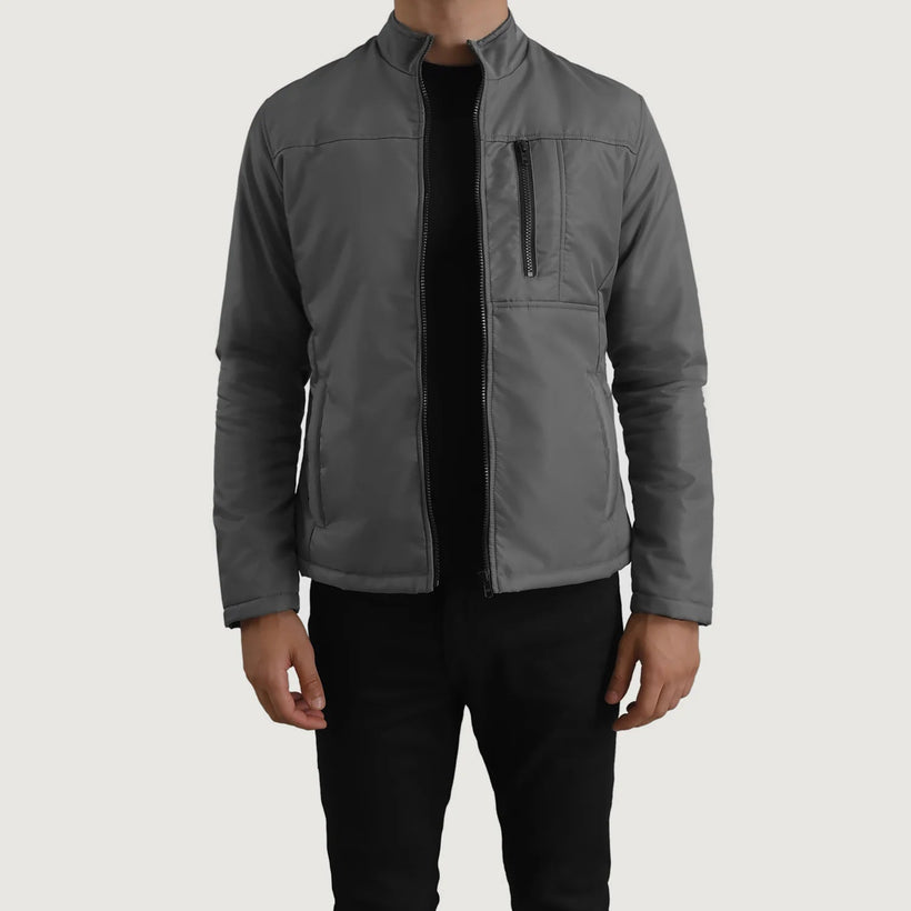 Elliot Grey Lightweight Leðurjakki fyrir karla