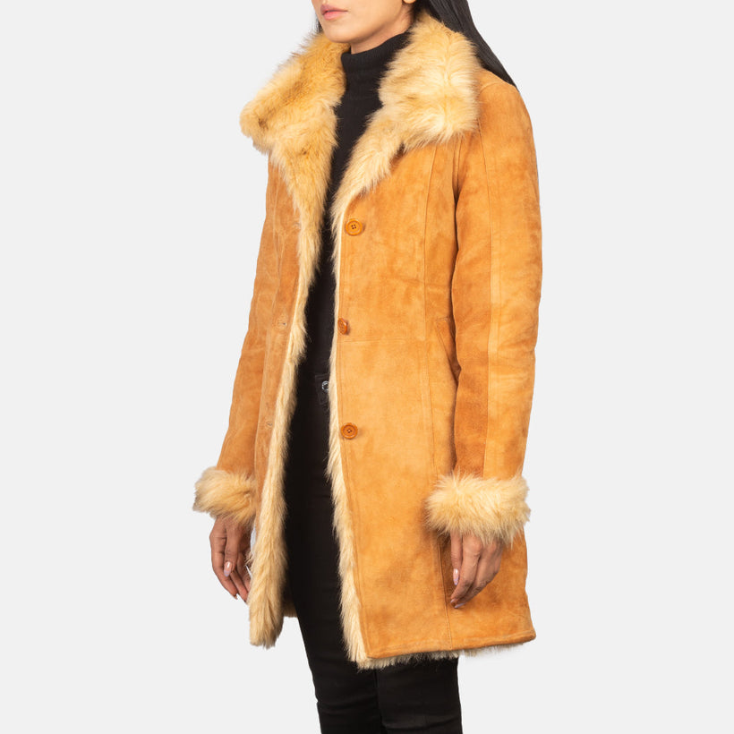 Erica Shearling Coat fyrir konur