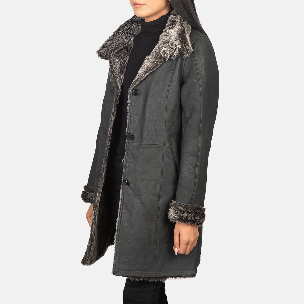 
Erica Shearling Leðursíðkápa fyrir Konur – alternate product view 2