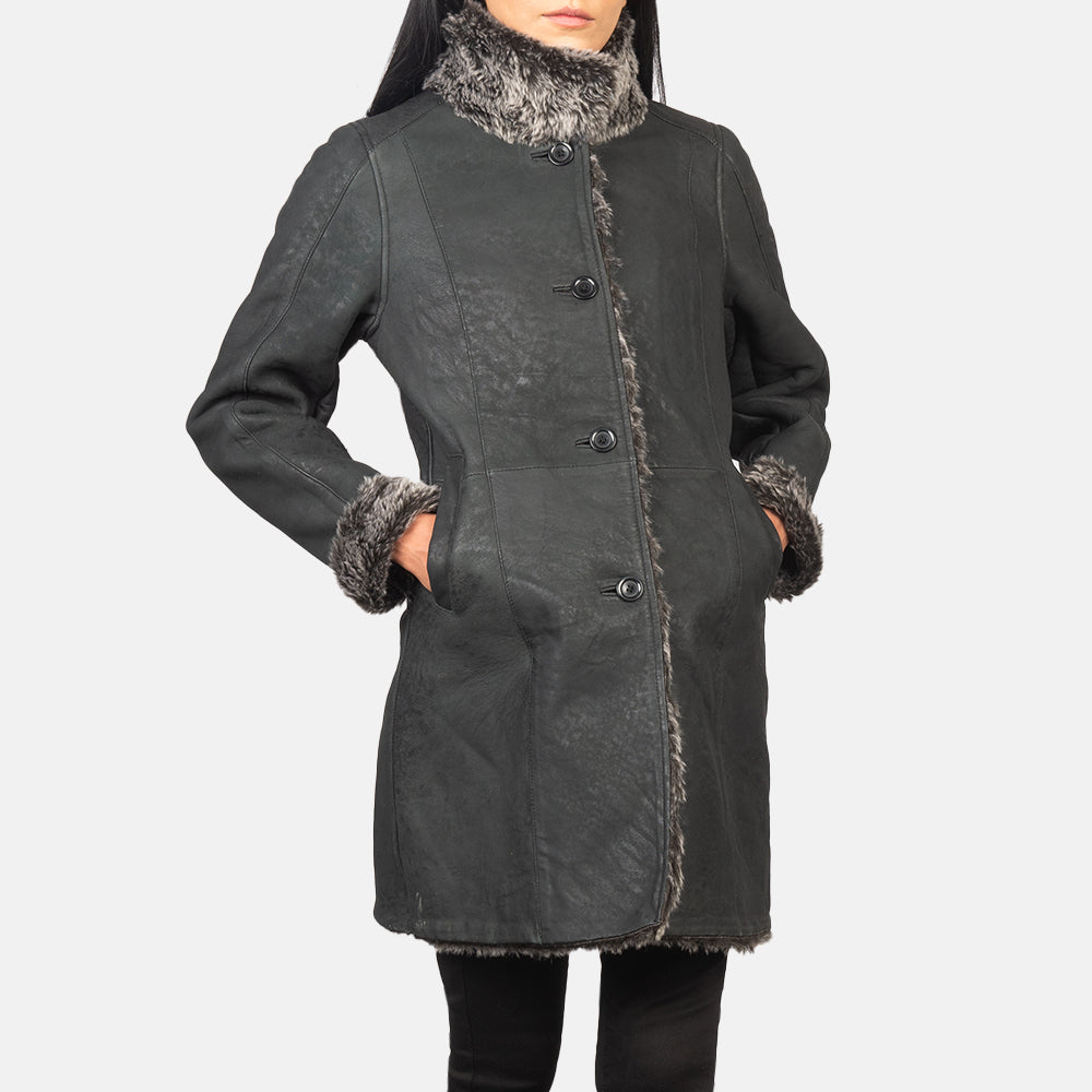 
Erica Shearling Leðursíðkápa fyrir Konur – alternate product view 6