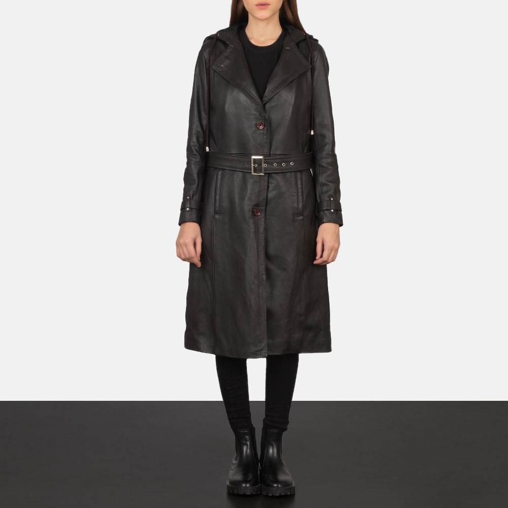 Fixon Hooded Brown Trench Coat - Hliðarsýn með vinnuvistfræðilegu ermasniði