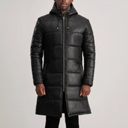 
Nærmynd of Hooded & Zipper Hardware on Floyd Tan Hooded Leather Puffer Coat