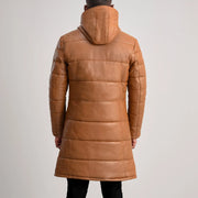 
Floyd Leðursíðkápa Ljósbrúnn Puffer Leðurjakki fyrir Karla – alternate product view 5