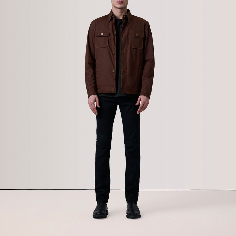 Irwin Brúnn Waxed Canvas Field Leðurjakki fyrir karla