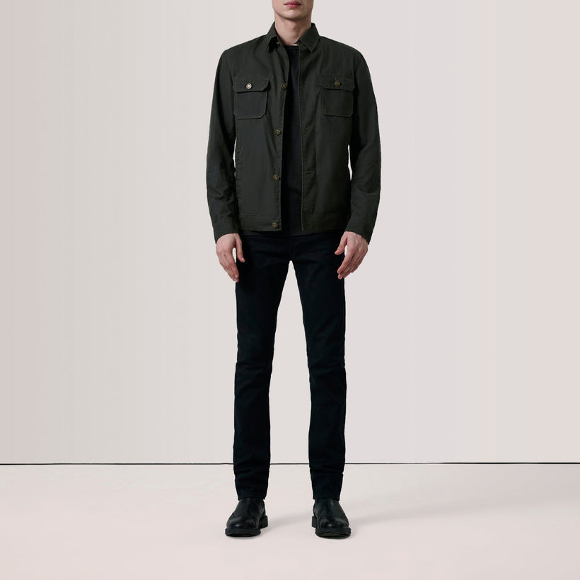 Irwin Olive Waxed Canvas Field Leðurjakki fyrir karla