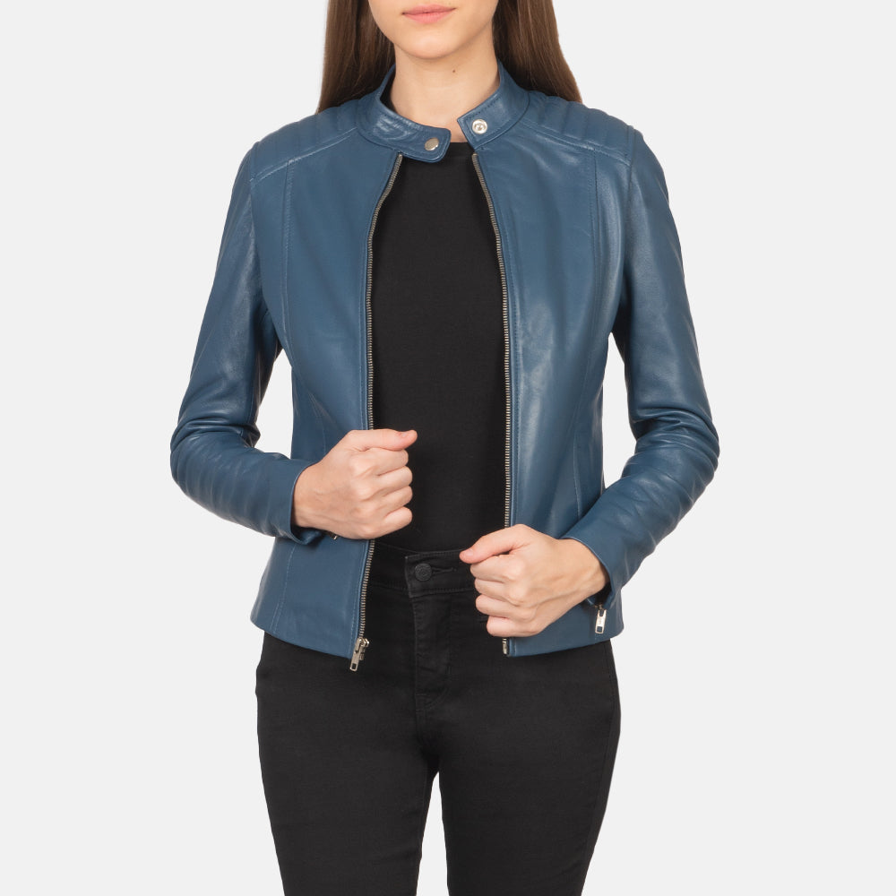 Kelsee Leather Biker Jacket – alternate product view 1