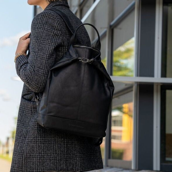Manchester Full-Grain Leather Backpack fyrir konur