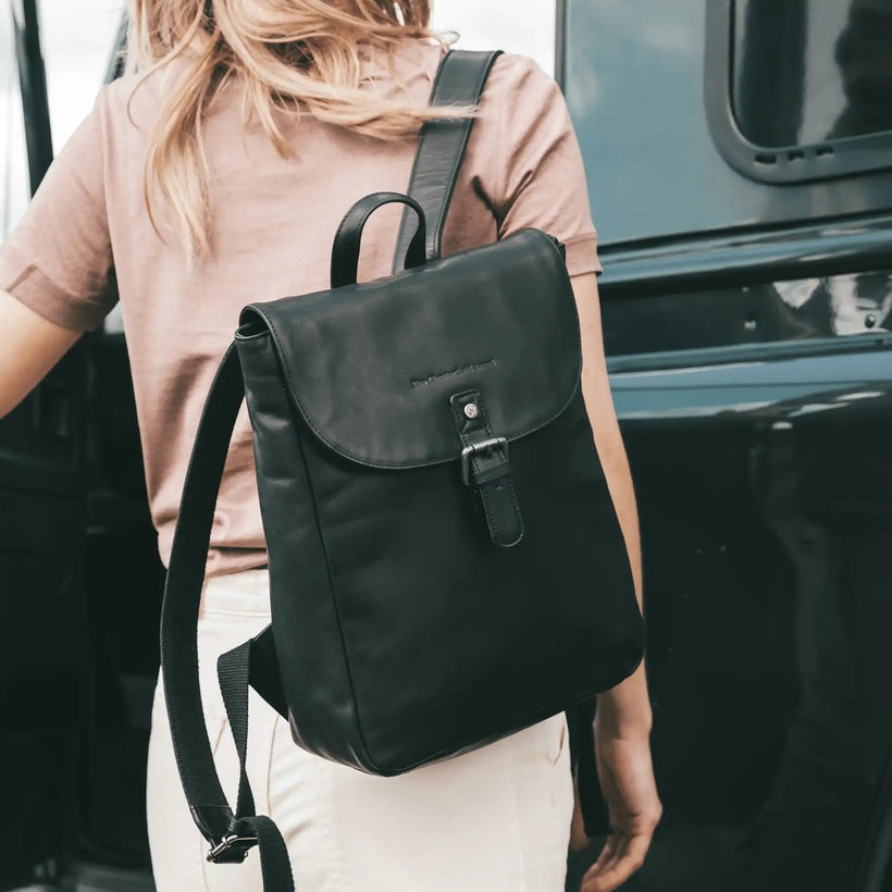 Vermont Full-Grain Leather Backpack fyrir konur