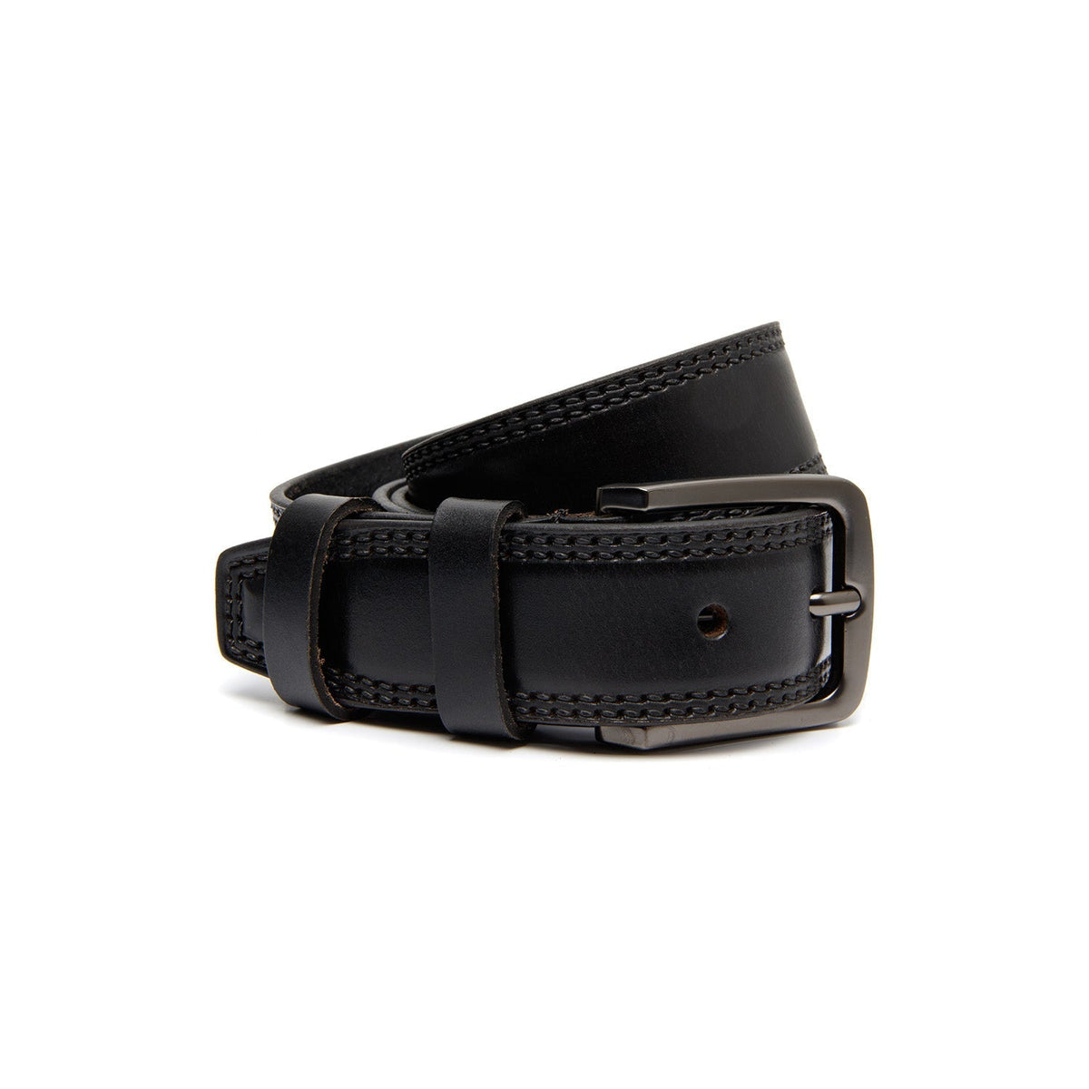 
Manovo Ósvikið full grain leður Belt fyrir Karla í ósviknu 100% full grain leðri - Full Exterior Að framan með sniðinni hönnun | Kaupa á netinu