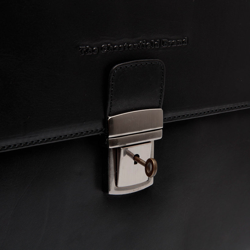 Salvatore Full-Grain Leather Briefcase fyrir karla