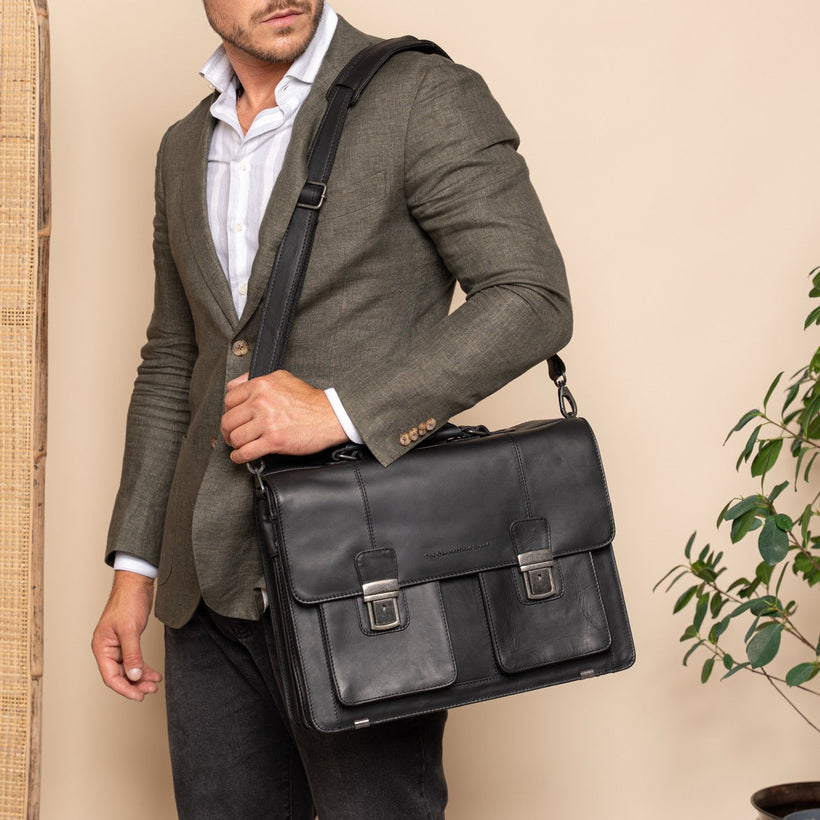 Springfield Full-Grain Leather Briefcase fyrir konur