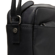 
Classic 100% Full-Grain leather Bag - Að aftan með styrktum leðurólum