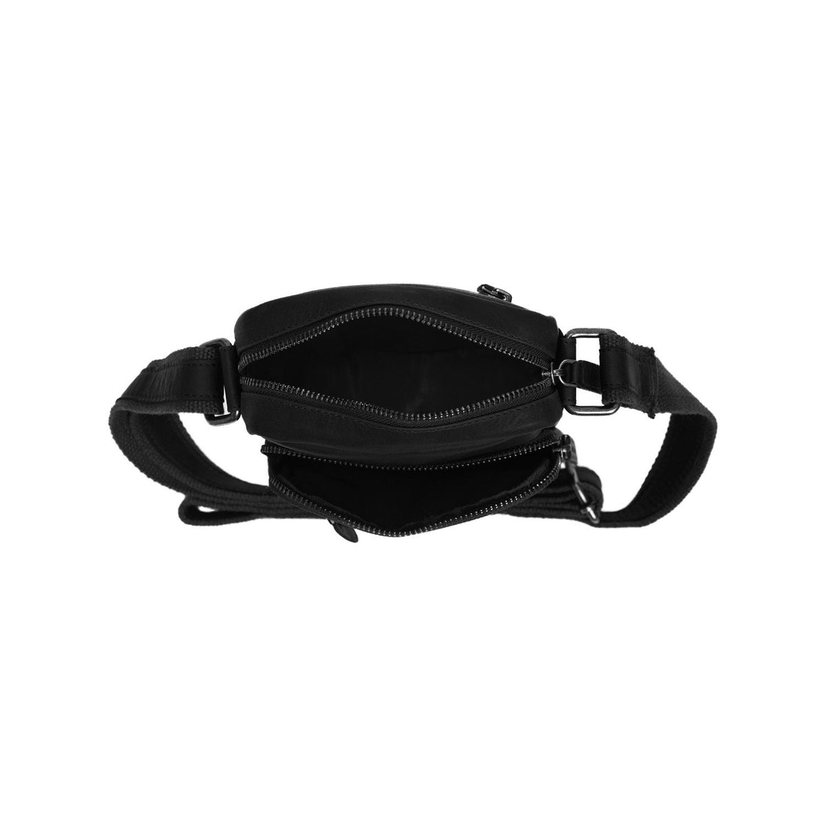 
Bremen Leður crossbody taska - Hliðarsýn sem sýnir dýpt og rúmmál