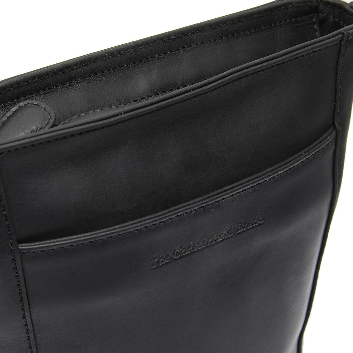 
Classic 100% Full-Grain leather Bag - Að aftan með styrktum leðurólum