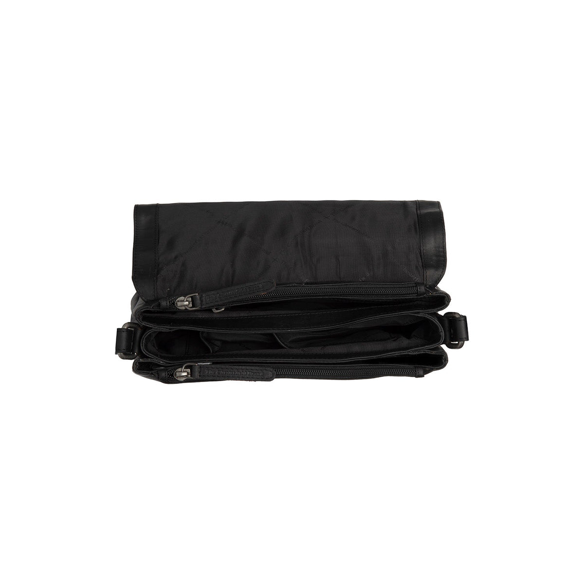 
Solid Antique Brass Hardware & Heavy-Duty Dual Zipper Detail on Laverton Leður crossbody taska