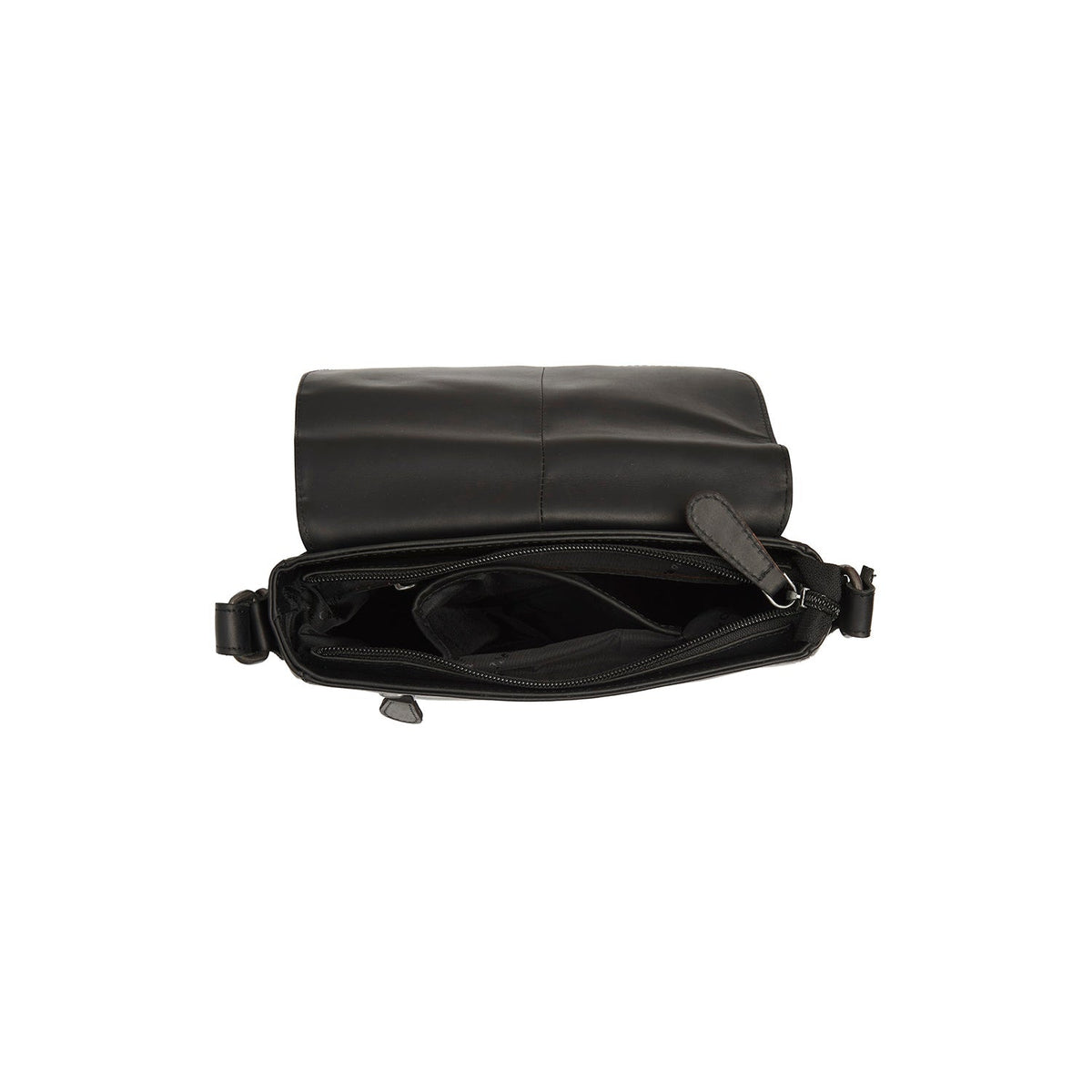 
Solid Antique Brass Hardware & Heavy-Duty Dual Zipper Detail on Lucian Leður crossbody taska