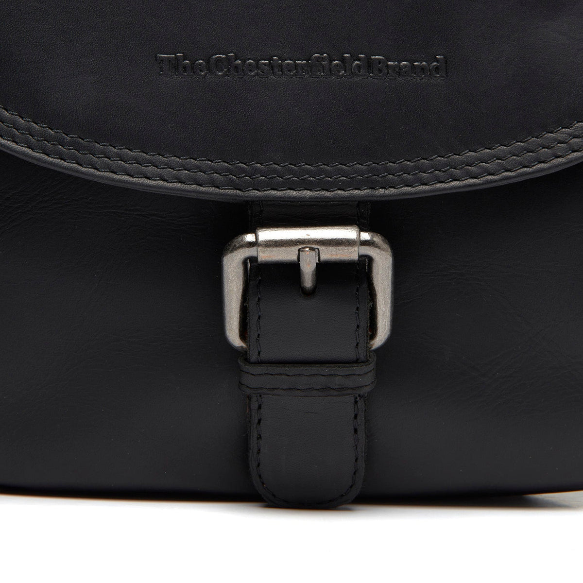 
Classic 100% Full-Grain leather Bag - Að aftan með styrktum leðurólum
