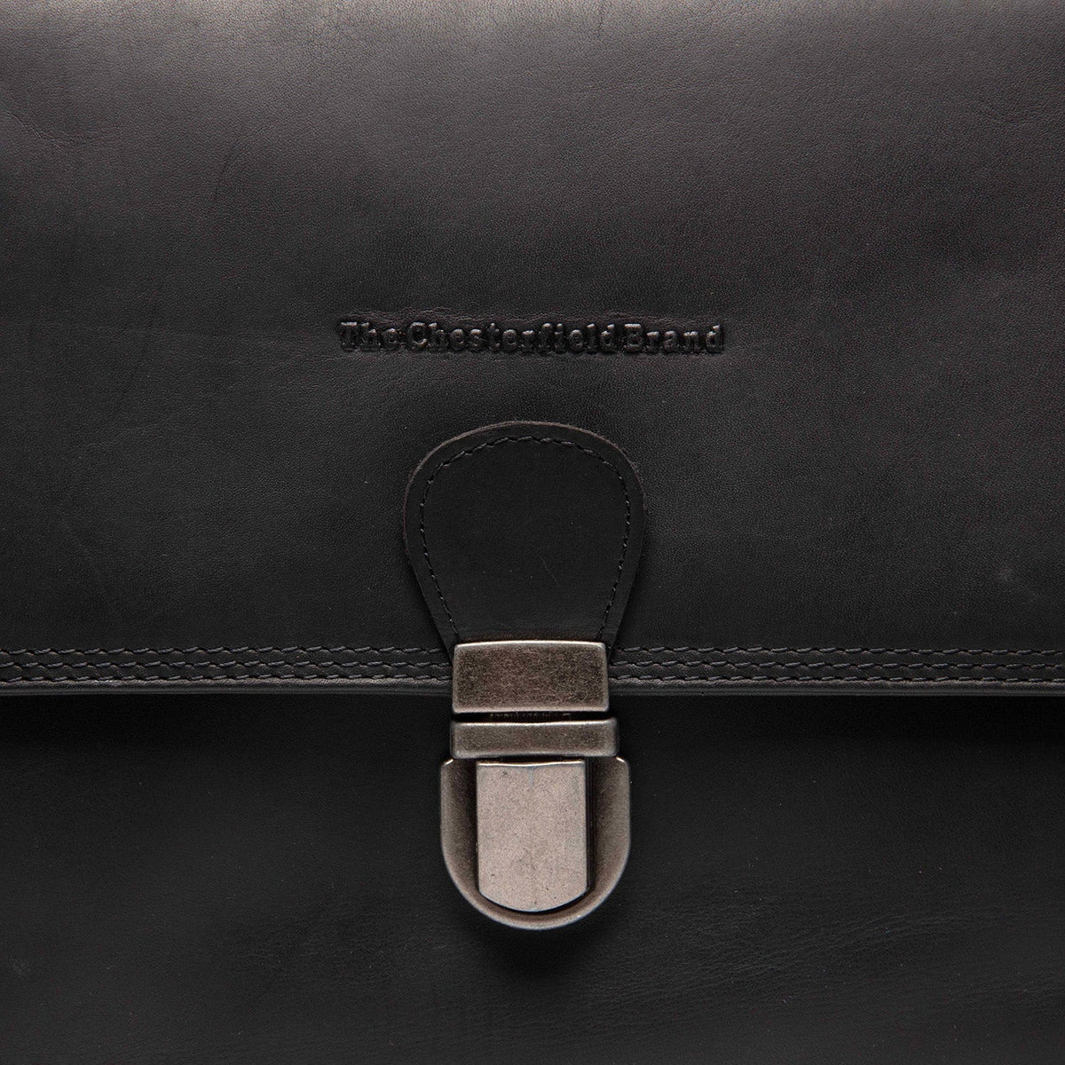 
Classic 100% Full-Grain leather Bag - Að aftan með styrktum leðurólum