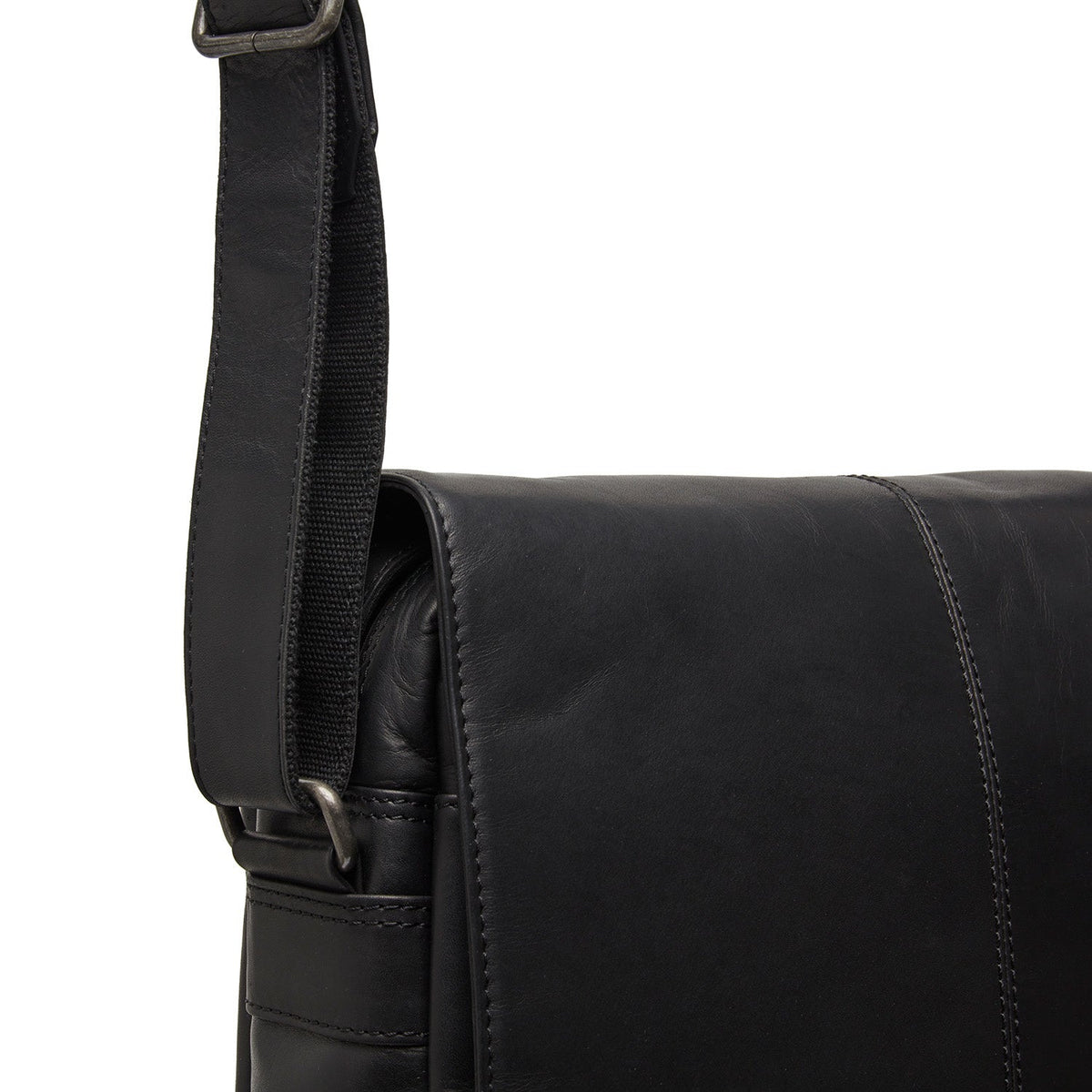 Raphael Full-Grain Leather Crossbody Bag - Structured Side Profile Showing Gusset Depth & Expansion Capacity