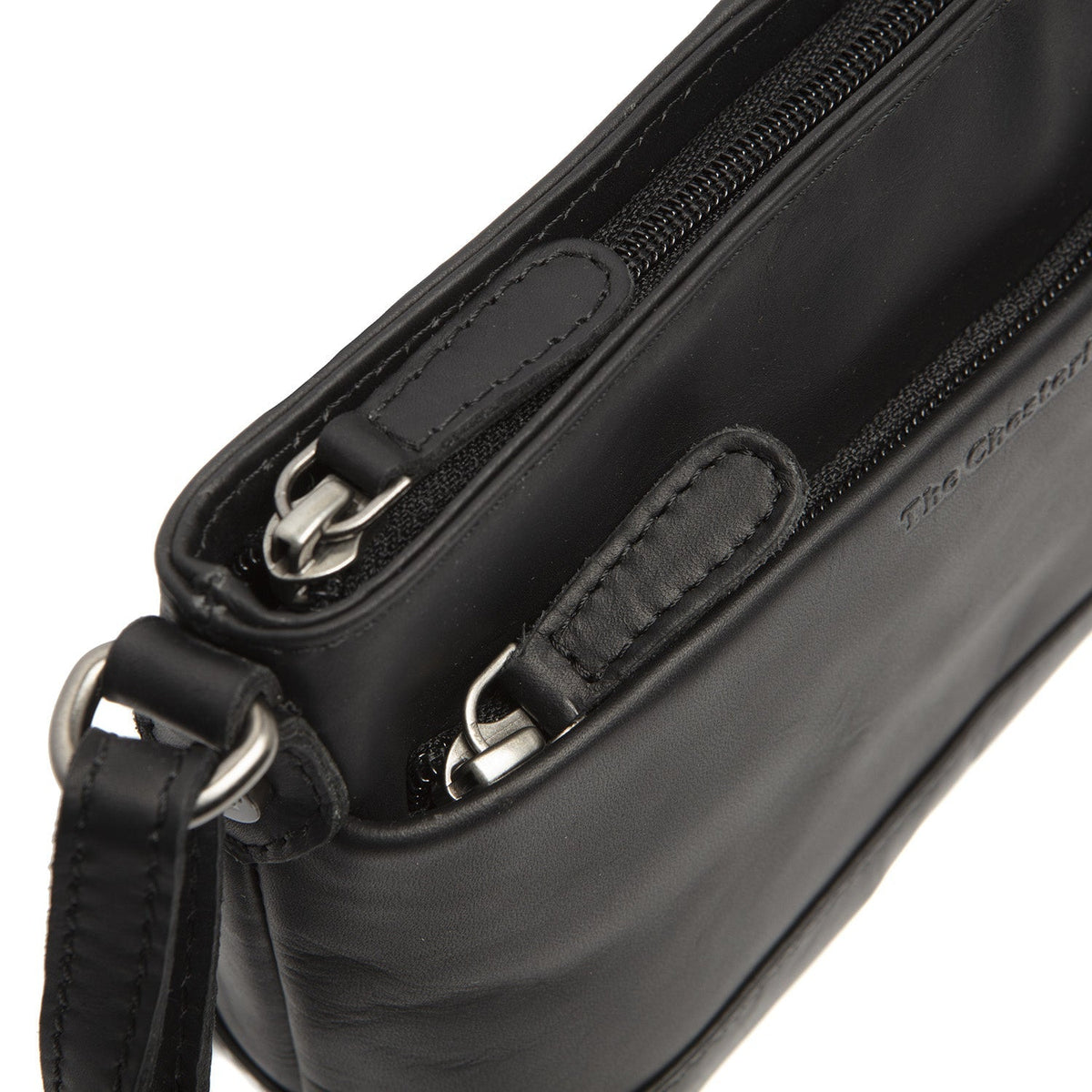 
Salerno Leður crossbody taska - Hliðarsýn sem sýnir dýpt og rúmmál