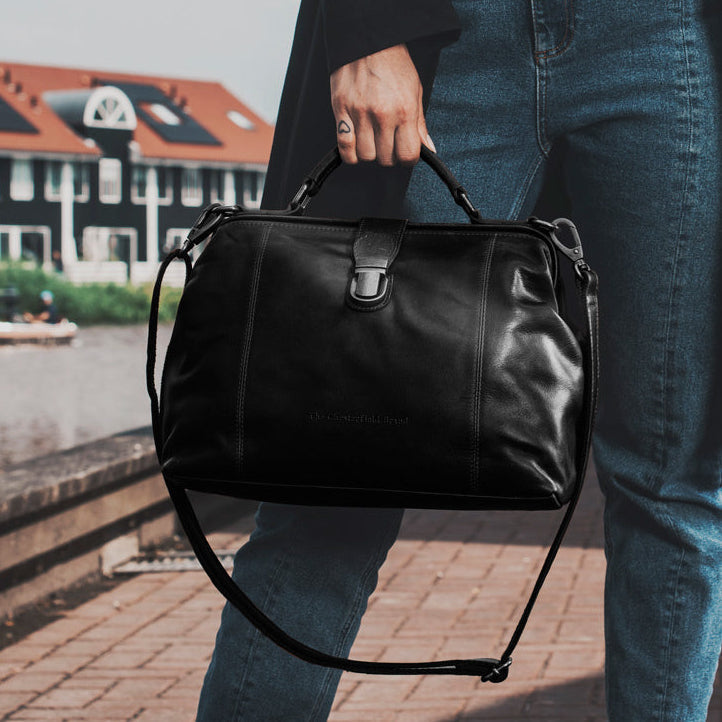 Shaun Full-Grain Leather Handbag fyrir konur