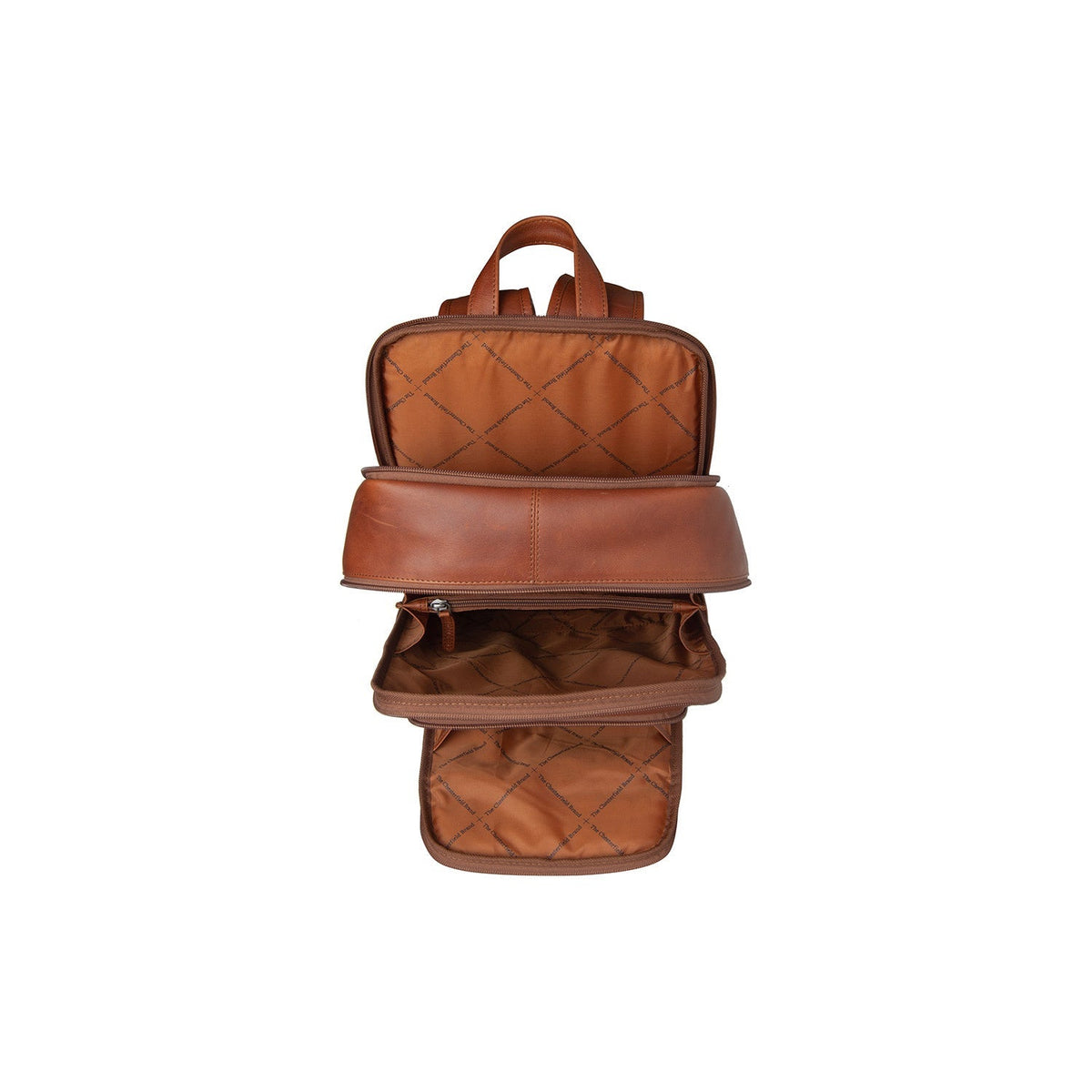 Cognac Leather Laptop Backpack Detroit, detail view 7