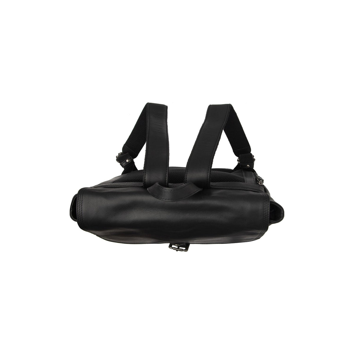 Classic 100% Full-Grain leather Backpack - Að aftan með styrktum leðurólum