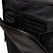 Solid Antique Brass Hardware &amp; Heavy-Duty Dual Zipper Detail on Jasper Full-Grain Leather Laptop Backpack