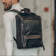 Rich Full-Grain Leather Laptop Backpack – alternate product view 2
