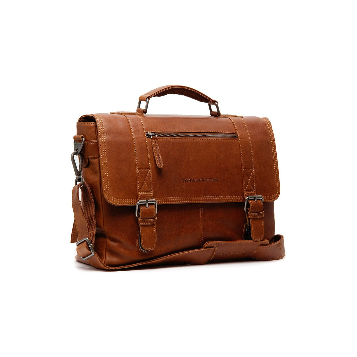 Imperia Full-Grain Leather Laptop Bag í ósviknu 100% full grain leðri - Full Exterior Að framan með sniðinni hönnun | Kaupa á netinu