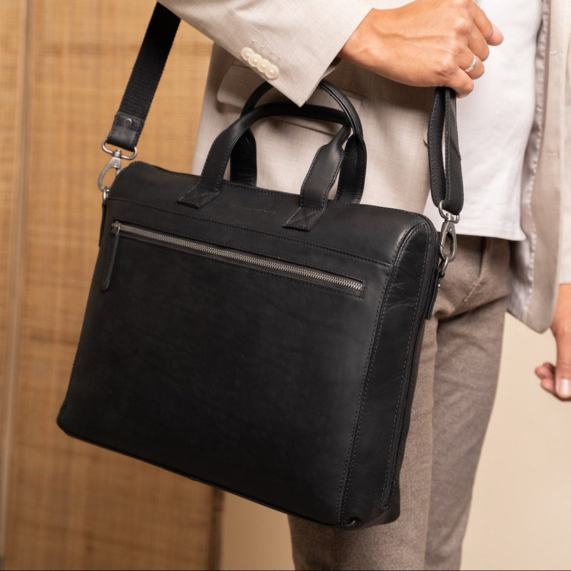 Levanto Full-Grain Leather Laptop Bag fyrir konur