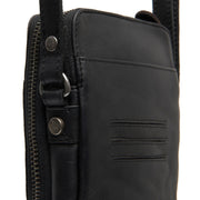 Alesund Full-Grain Leather Phone Bag - Lateral Side Profile View Showing Sleeve Cut & Athletic Taper Fit
