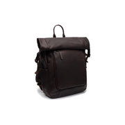 
Brown Leather Roll-top Backpack Remo, front view